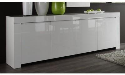 Buffet bahut blanc laqué 4 portes - Naomi Buffet bahut blanc laqué 4