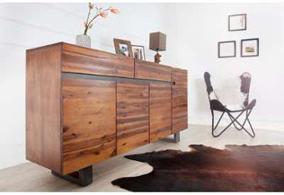 Enfilade design en bois dacacia et piètement en m