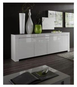 Buffet bahut blanc laqué 3 ou 4 portes design PIETRA Buffet bahut blanc laqué 3