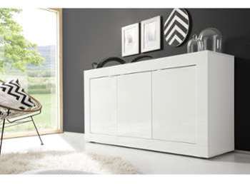 Buffet design laqué blanc 160cm LATTE Buffet design laqué blanc