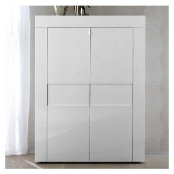 Buffet haut blanc laqué brillant design OKLAND Buffet haut blanc laqué brillant