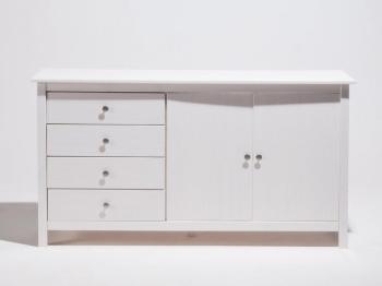 Buffet bas en bois massif 2 portes 4 tiroirs Longueur Buffet bas en bois massif