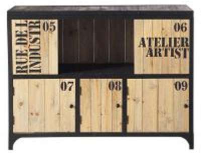 Buffet en métal noir L 110 cm Docks