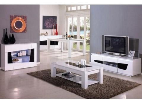 Console design Antonello à Led laqué blanc noir Console design Antonello à