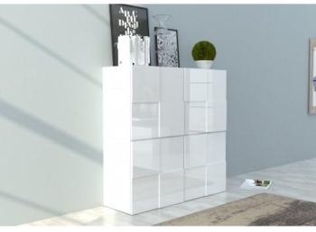 Buffet haut design blanc laqué 4 portes Chicago 121 Buffet haut design blanc laqué