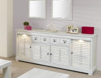 Enfilade contemporaine couleur bois blanc LANETTE