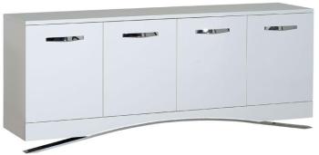 Buffet 4 portes 1 tiroir Laqué Blanc - TOOTH - L 200 Buffet 4 portes 1 tiroir Laqué