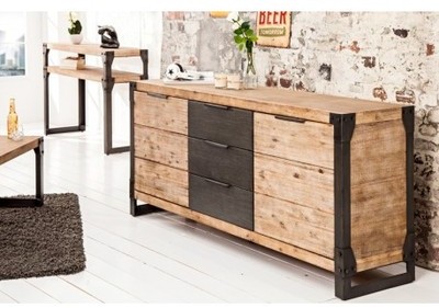 Enfilade design en bois dacacia massif coloris na