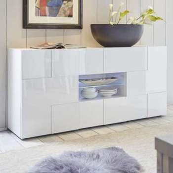Buffet blanc laqué brillant design ARTIC Buffet blanc laqué brillant