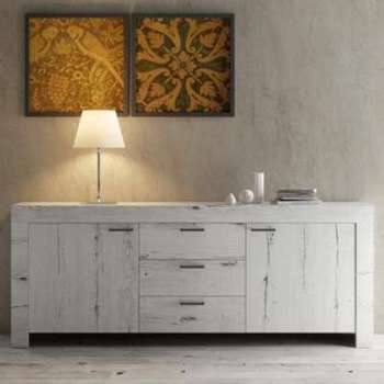 Enfilade contemporaine couleur chêne blanchi THELMA Enfilade contemporaine couleur