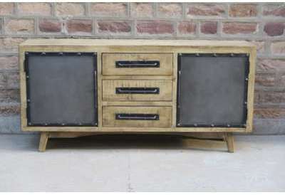 Buffet industriel métal et bois Malmo Buffet industriel métal et
