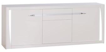 Buffet 3 portes 1 tiroir laqué blanc brillant - MEGS Buffet 3 portes 1 tiroir laqué