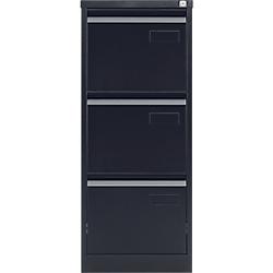 Classeur à 3 tiroirs monobloc - coloris noir - L 41 Classeur à 3 tiroirs monobloc