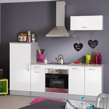 Bloc de cuisine - finition blanc brillant Bloc de cuisine - finition
