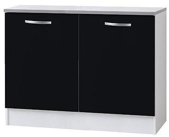 Meuble sous évier L120xH86xP60cm - noir