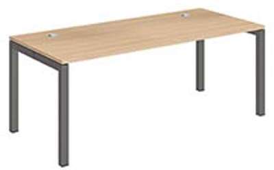 Bureau droit Team line chêne L 180 cm piétement anthracite Bureau droit Team line chêne