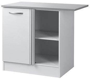 Meuble bas 1 porte 1 niche L100xH86xP60cm - blanc