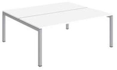 Pôle 2 bureaux droits L 180 x 168 cm plateaux blancs Pôle 2 bureaux droits L 180