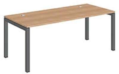 Bureau droit Team line hêtre L 180 cm piétement anthracite Bureau droit Team line hêtre