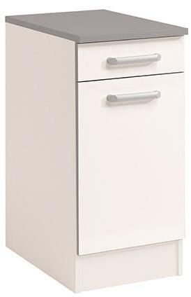 Meuble bas 1 porte 1 tiroir L40xH86xP60cm - blanc