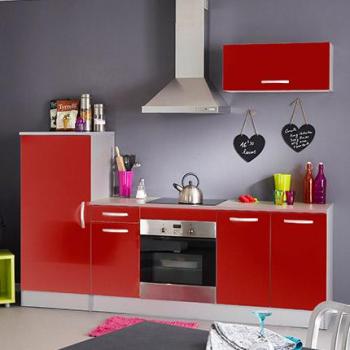 Bloc de cuisine - finition rouge brillant Bloc de cuisine - finition