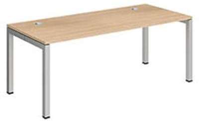 Bureau droit Team line chêne L 180 cm piétement aluminium Bureau droit Team line chêne