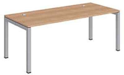 Bureau droit Team line hêtre L 180 cm piétement aluminium Bureau droit Team line hêtre