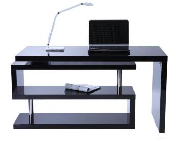 Bureau design noir laqué amovible MAX Bureau design noir laqué amovible