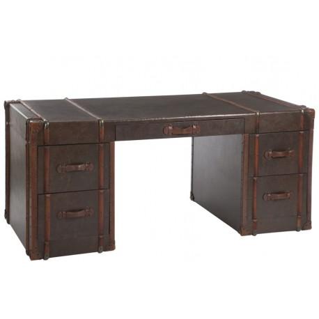 Bureau 5 tiroirs bois marron 182x82x80cm Bureau 5 tiroirs bois marron