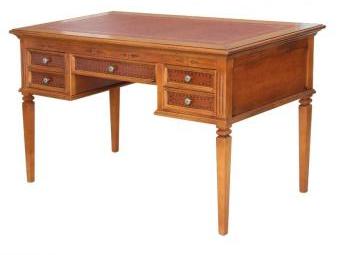 Bureau marqueté avec cuir véritable Bureau marqueté avec cuir