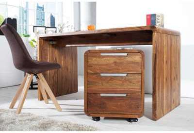 Bureau 150 cm moderne en bois massif coloris natur