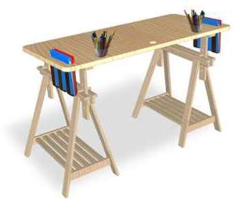 Bureau tréteau avec rangement - GAMY Bureau tréteau avec rangement