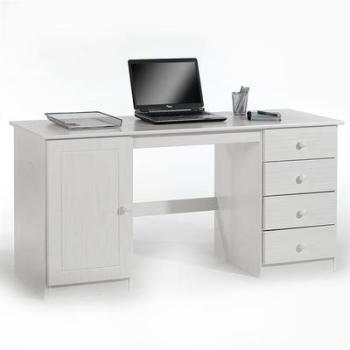 Bureau en pin MANAGER lasuré blanc Bureau en pin MANAGER lasuré