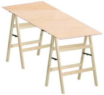 Bureau tréteaux tapissier avec plateau bois Bureau tréteaux tapissier