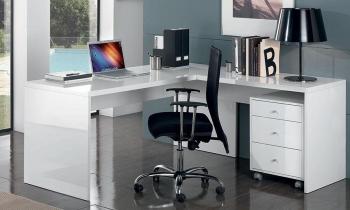 Bureau dangle adulte couleur blanc laqué WANDA 2