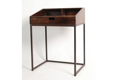 Petit bureau métal bois de palissandre Petit bureau métal bois de