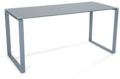 Bureau CHLORIS en verre trempé gris 160 cm