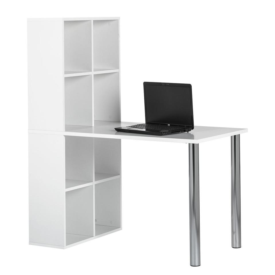 Bureau avec étagère Nizza - Blanc