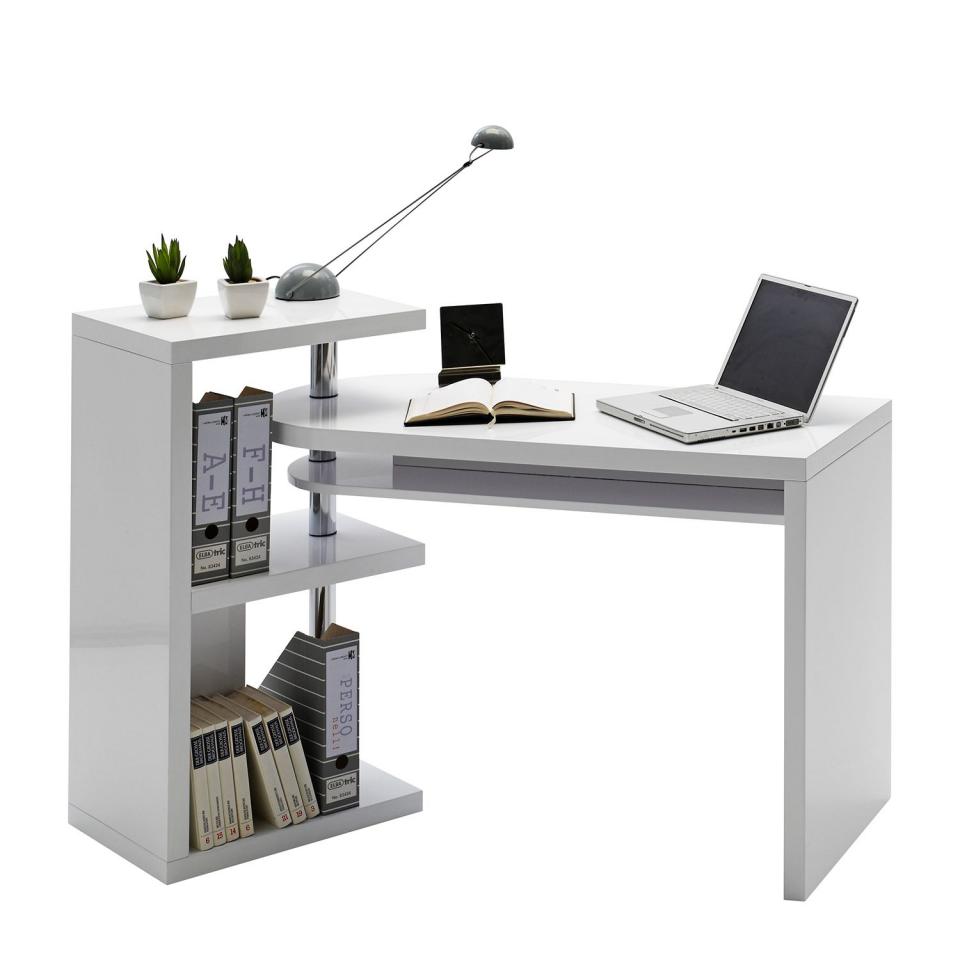 Bureau avec étagère Agency - Blanc