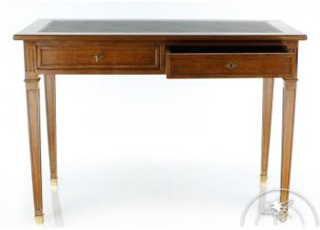 Bureau bois et cuir 1m10 - Directoire Bureau bois et cuir 1m10 -