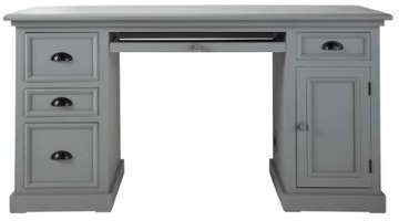 Bureau en pin gris L 150 cm Newport Bureau en pin gris L 150 cm