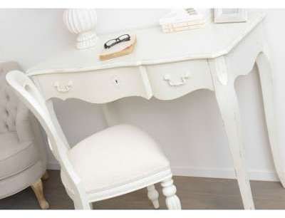 Bureau 1 tiroir blanc vieilli harpe Amadeus Bureau 1 tiroir blanc vieilli