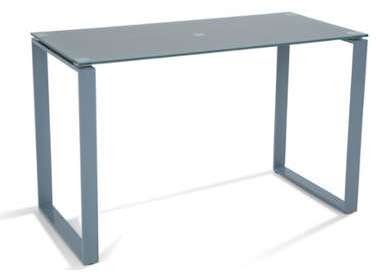 Bureau CHLORIS en verre trempé gris 120 cm
