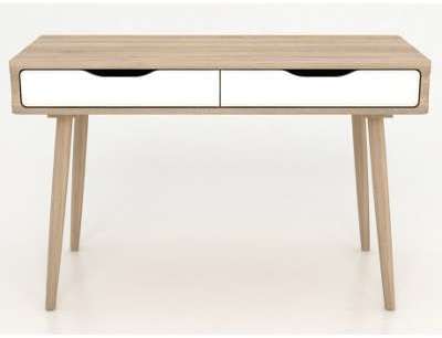 Bureau KLOE - 2 tiroirs - MDF - Coloris Naturel Blanc Bureau KLOE - 2 tiroirs -