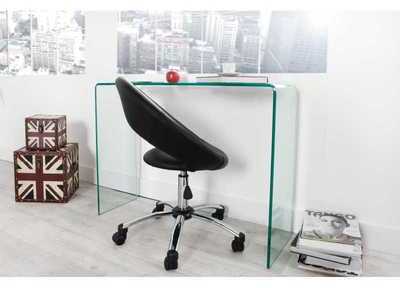 Bureau design 100 cm en verre coloris transparent
