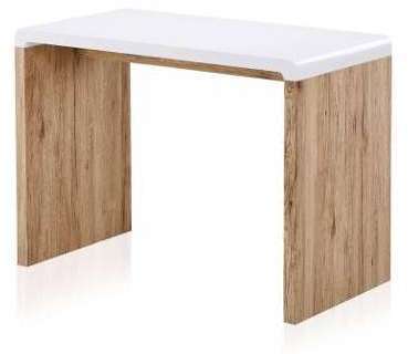 Bureau console bois clair et blanc style scandinave Bureau console bois clair