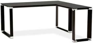 Bureau d angle design XLINE en verre noir (angle au Bureau d angle design XLINE