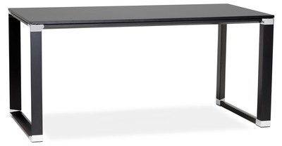 Bureau droit design XLINE en bois noir - 160x80 cm Bureau droit design XLINE
