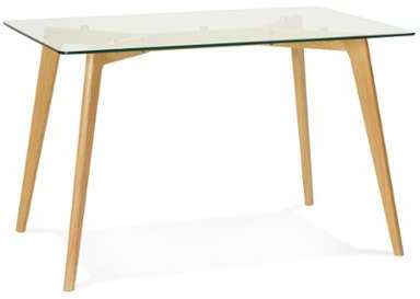 Petite table bureau droit BUGY en verre - 120x80 cm Petite table bureau droit
