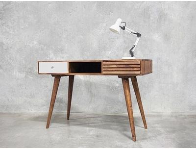 Bureau scandinave 2 tiroirs et une niche Vintage grey Bureau scandinave 2 tiroirs